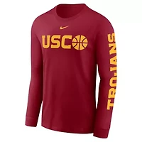 NCAA Nike USC Trojans Basketball Icon Two-Hit Long Sleeve T-Shirt