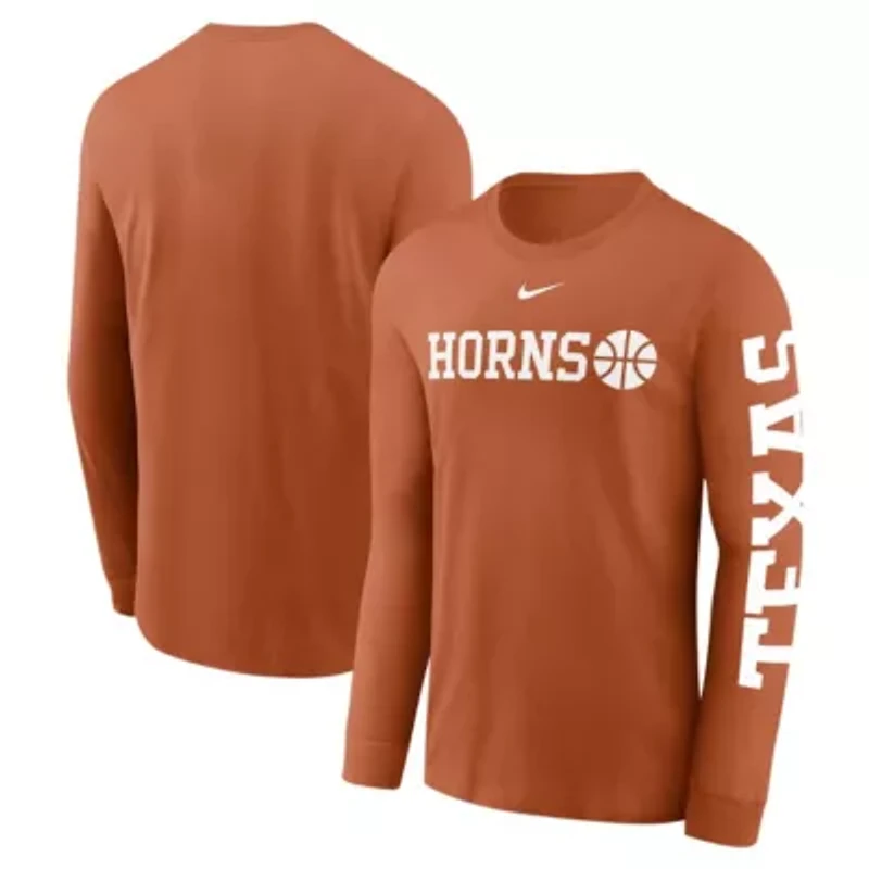 NCAA Nike Texas Longhorns Basketball Icon Two-Hit Long Sleeve T-Shirt