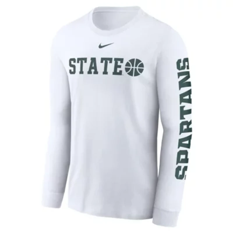 NCAA Nike Michigan State Spartans Basketball Icon Two-Hit Long Sleeve T-Shirt