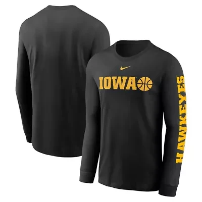 NCAA Nike Iowa Hawkeyes Basketball Icon Two-Hit Long Sleeve T-Shirt