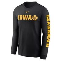 NCAA Nike Iowa Hawkeyes Basketball Icon Two-Hit Long Sleeve T-Shirt