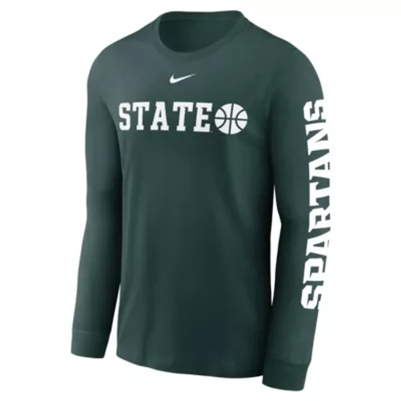 NCAA Nike Michigan State Spartans Basketball Icon Two-Hit Long Sleeve T-Shirt