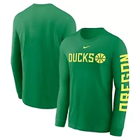 NCAA Nike Oregon Ducks Basketball Icon Two-Hit Long Sleeve T-Shirt