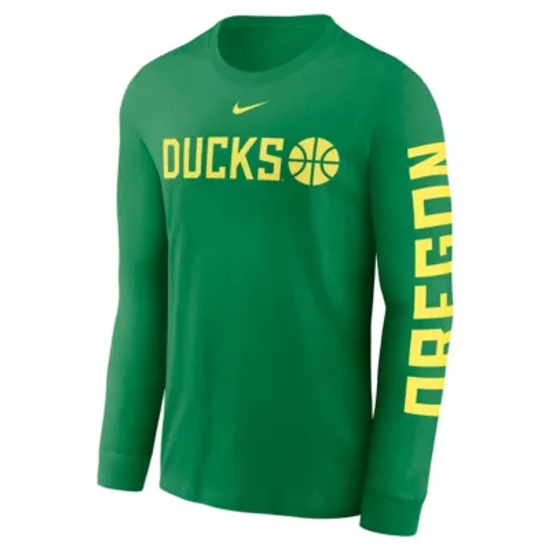 NCAA Nike Oregon Ducks Basketball Icon Two-Hit Long Sleeve T-Shirt