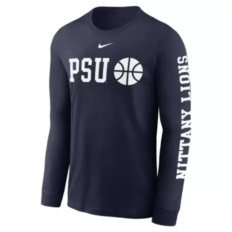 NCAA Nike Penn State Nittany Lions Basketball Icon Two-Hit Long Sleeve T-Shirt