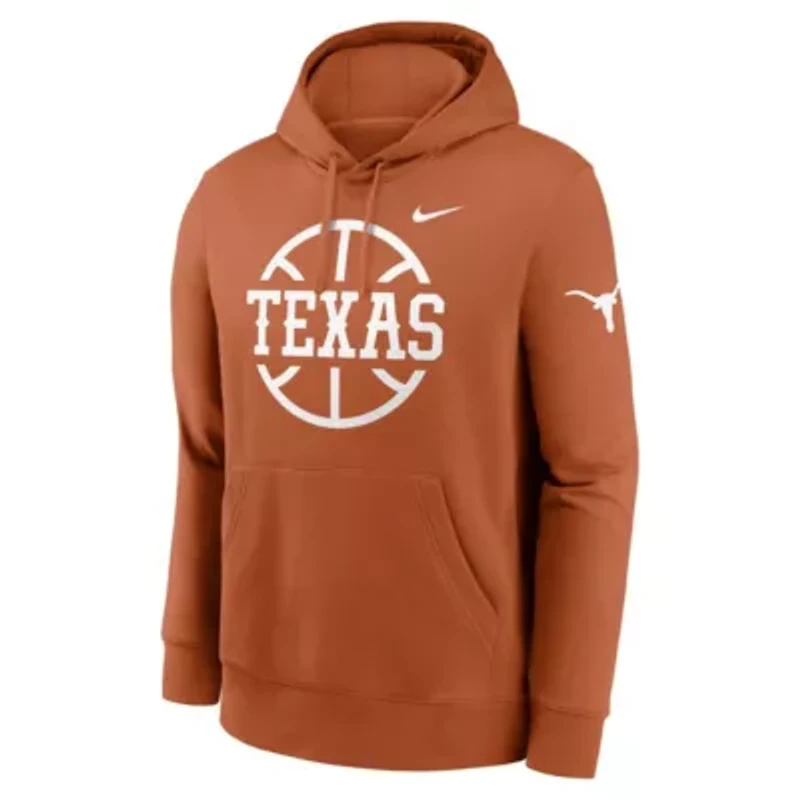 NCAA Nike Texas Longhorns Basketball Icon Club Fleece Pullover Hoodie