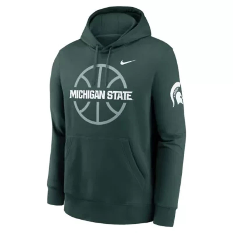 NCAA Nike Michigan State Spartans Basketball Icon Club Fleece Pullover Hoodie