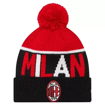 Serie A AC Milan Sport Cuffed Knit Hat with Pom