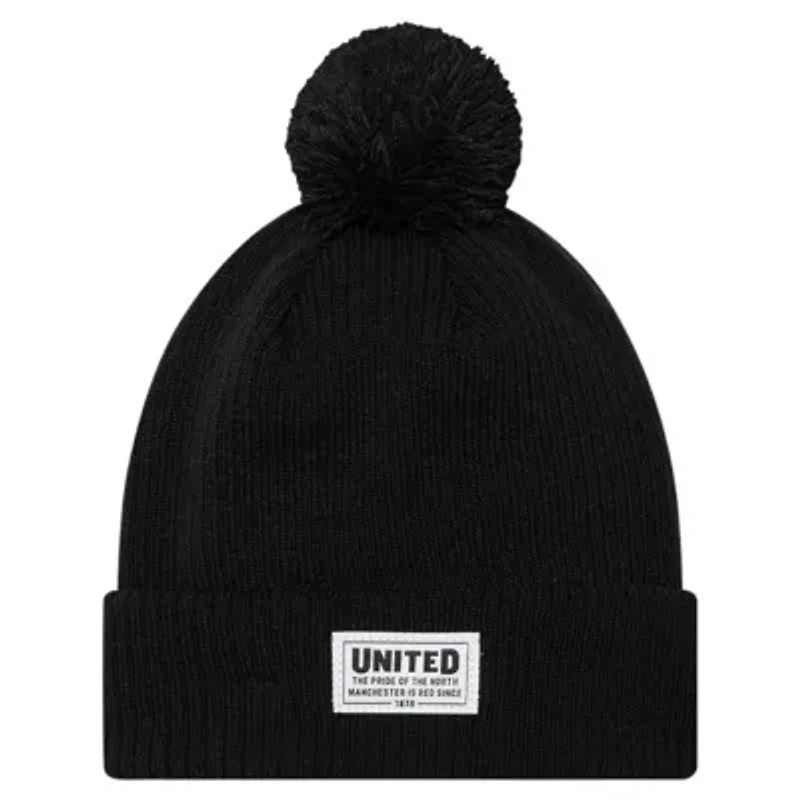 International Clubs Manchester United Stitch Patch Cuffed Knit Hat with Pom