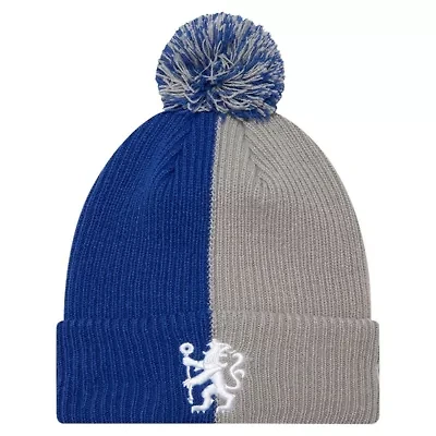Premier League Chelsea Color Block Cuffed Knit Hat with Pom