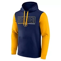 NBA Logo Athletic Denver Nuggets Outline Colorblock Pullover Hoodie
