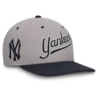 MLB Nike Gray/Navy New York Yankees Cooperstown Collection Pro Performance Snapback Hat
