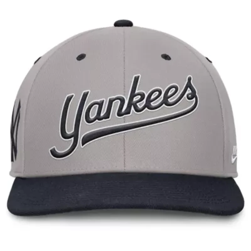 MLB Nike Gray/Navy New York Yankees Cooperstown Collection Pro Performance Snapback Hat