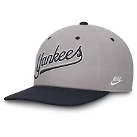 MLB Nike Gray/Navy New York Yankees Cooperstown Collection Pro Performance Snapback Hat