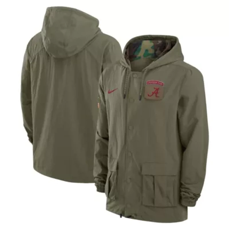 Alabama Crimson Tide NCAA Nike 2024 Military Appreciation Full-Snap Hoodie Jacket