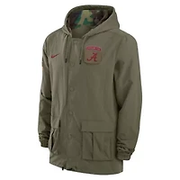 Alabama Crimson Tide NCAA Nike 2024 Military Appreciation Full-Snap Hoodie Jacket