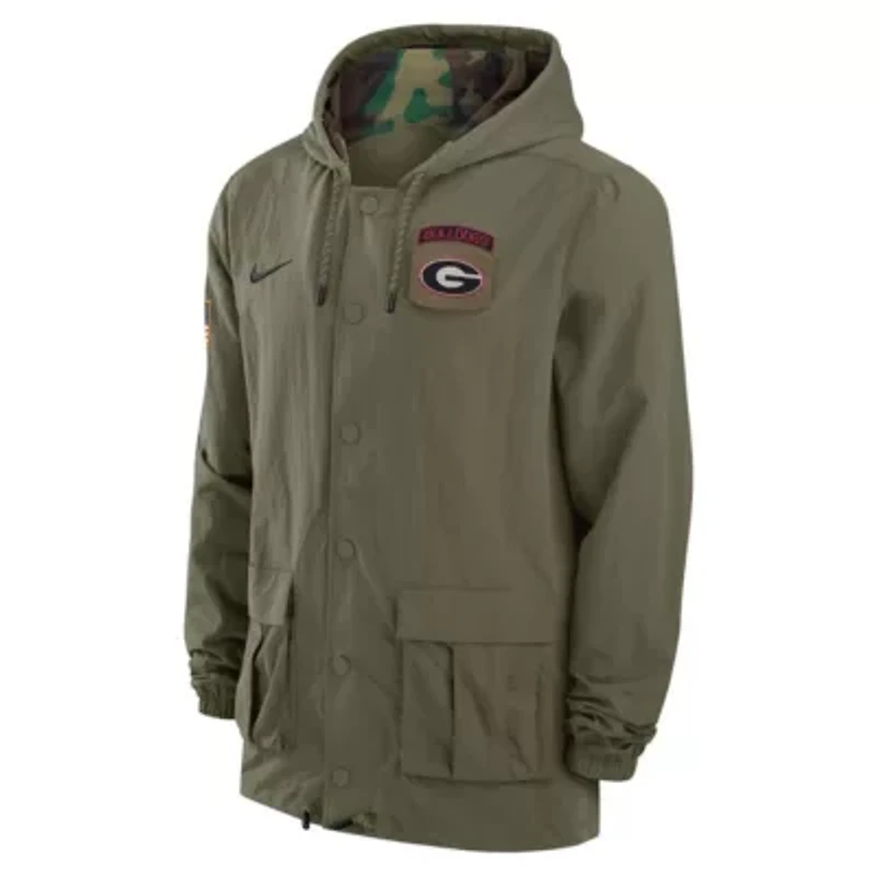 NCAA Nike Georgia Bulldogs 2024 Military Appreciation Full-Snap Hoodie Jacket