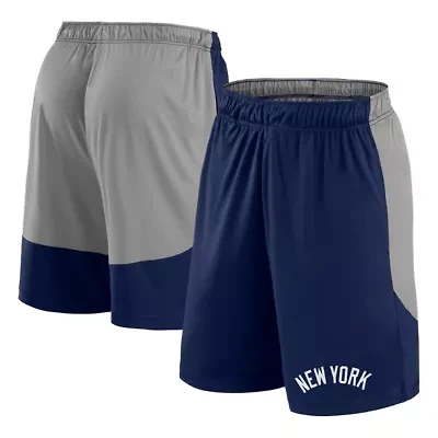 MLB Fanatics Navy/Gray New York Yankees Launch Polyester Shorts