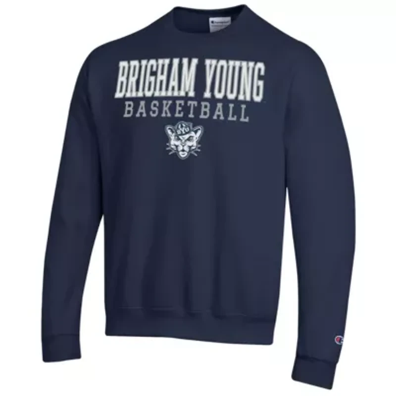 NCAA BYU Cougars Basketball Stack Pullover Crewneck Sweatshirt