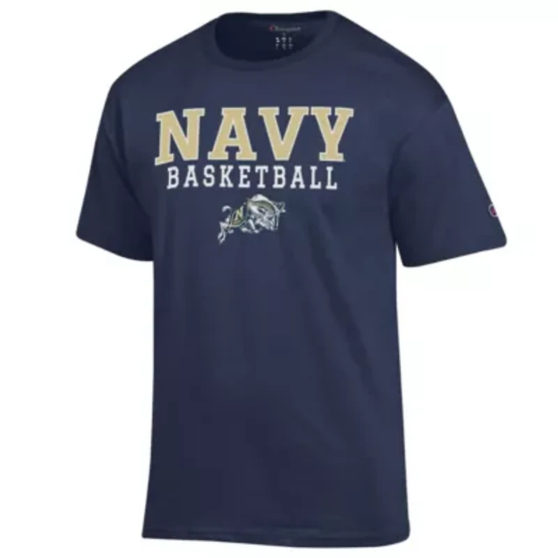 Navy Midshipmen NCAA Basketball Stack T-Shirt