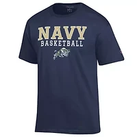 Navy Midshipmen NCAA Basketball Stack T-Shirt