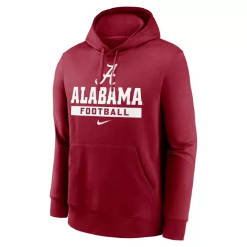 Alabama Crimson Tide NCAA Nike Football Stack Club Fleece Pullover Hoodie