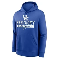 NCAA Nike Kentucky Wildcats Basketball Stack Club Fleece Pullover