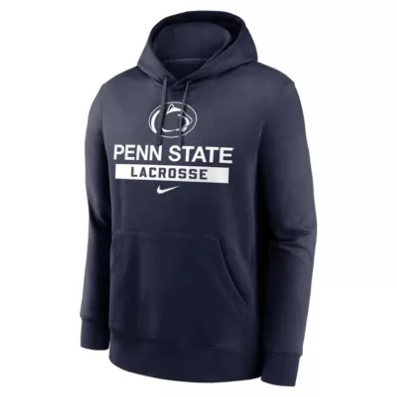 NCAA Nike Penn State Nittany Lions Lacrosse Stacked Fleece Pullover Hoodie