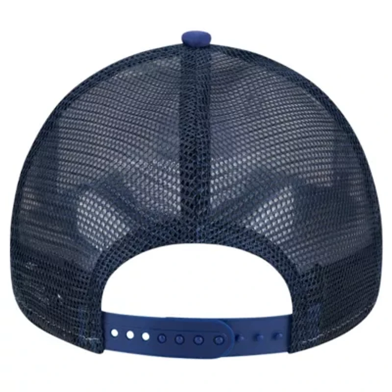 MLB White/Royal Los Angeles Dodgers Checkered Flag A-Frame Trucker 9FORTY Adjustable Hat