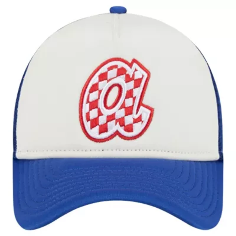 MLB White/Royal Atlanta Braves Checkered Flag A-Frame Trucker 9FORTY Adjustable Hat