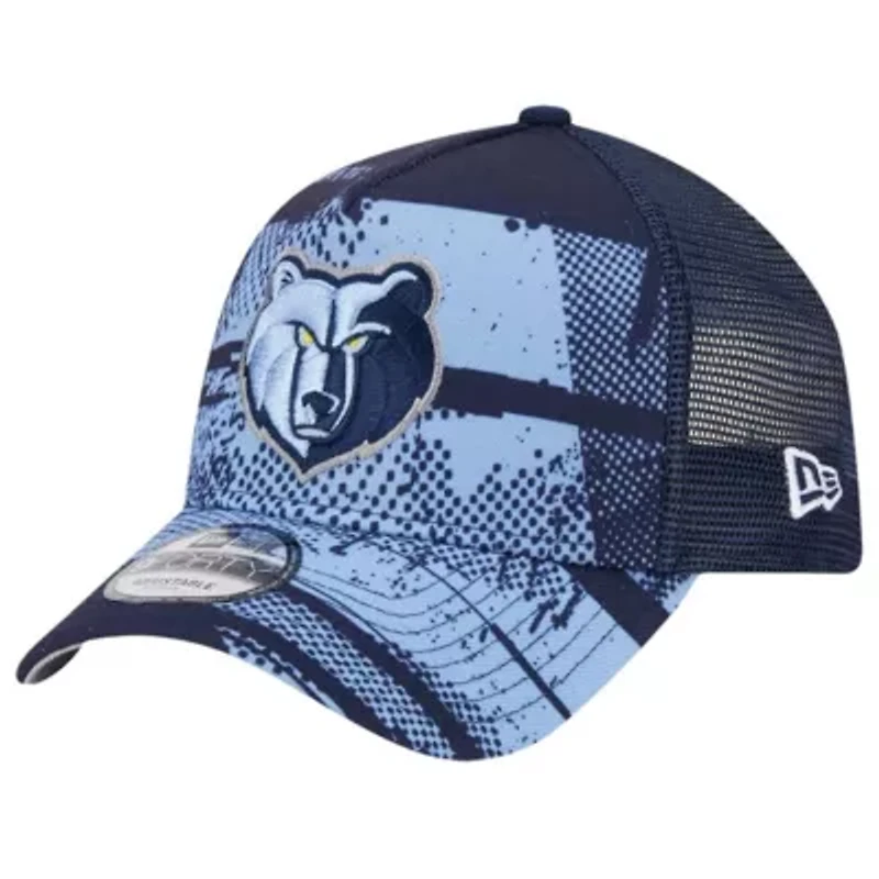 NBA Navy/Light Memphis Grizzlies Tip Off A-Frame Trucker 9FORTY Adjustable Hat