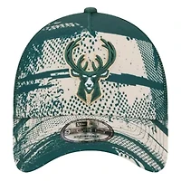 NBA Hunter Green/Cream Milwaukee Bucks Tip Off A-Frame Trucker 9FORTY Adjustable Hat