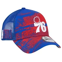 NBA Royal/Red Philadelphia 76ers Tip Off A-Frame Trucker 9FORTY Adjustable Hat
