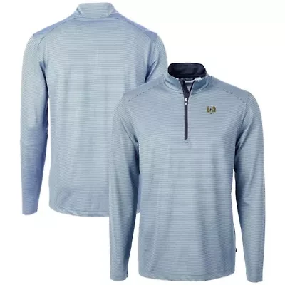 NCAA Carolina Blue/Navy North Tar Heels Vault DryTec Virtue Eco Pique Micro Stripe Recycled Quarter-Zip Pullover