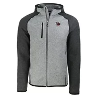 NCAA Heather Gray/Heather South Carolina Gamecocks Vault Mainsail Full-Zip Raglan Hooded Jacket