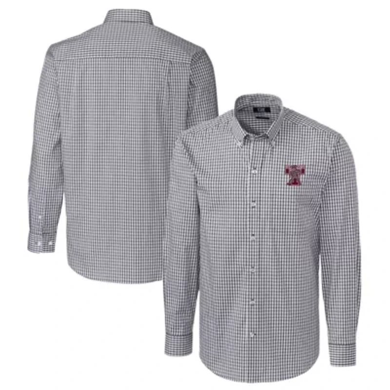 NCAA Texas A&M Aggies Vault Easy Care Stretch Gingham Long Sleeve Dress Shirt