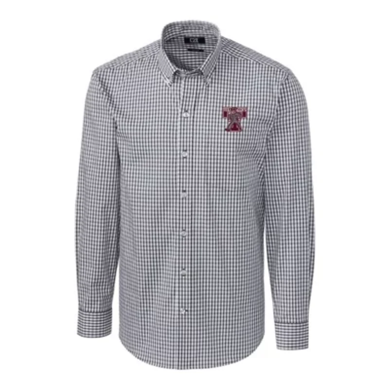 NCAA Texas A&M Aggies Vault Easy Care Stretch Gingham Long Sleeve Dress Shirt