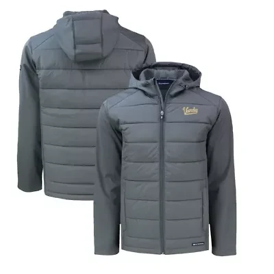 NCAA Vanderbilt Commodores Big & Tall Evoke Hybrid Eco Softshell Recycled Full-Zip Hooded PrimaLoft Jacket