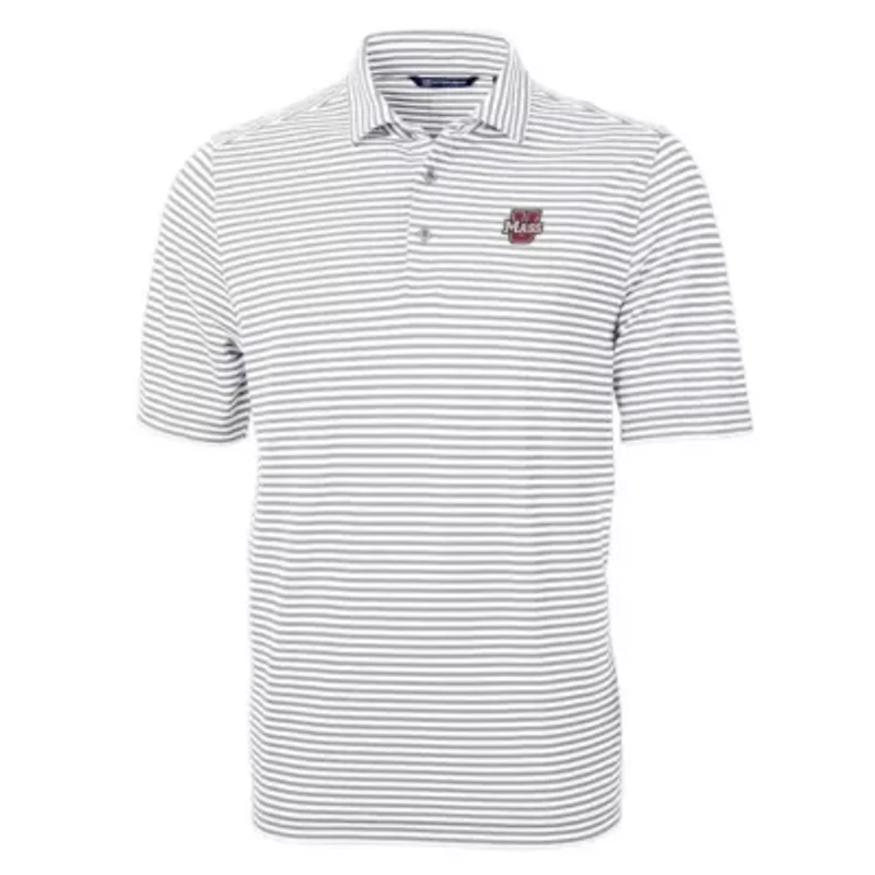 NCAA UMass Minutemen Virtue Eco Pique Stripe Recycled Polo