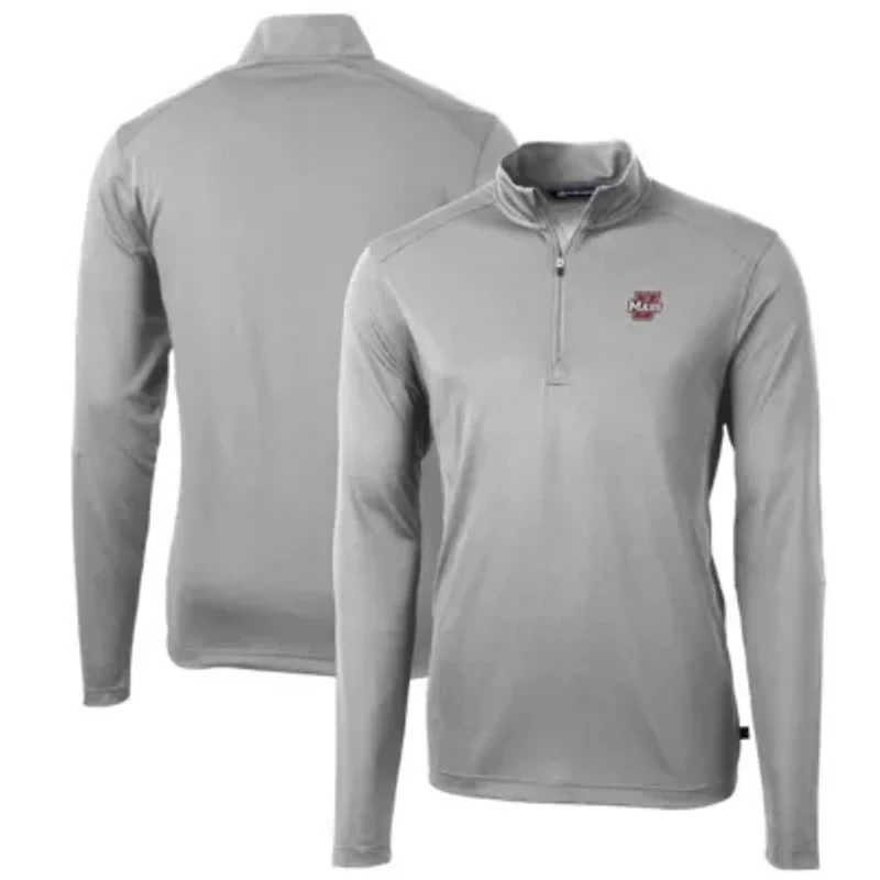 NCAA UMass Minutemen Virtue Eco Pique Recycled Quarter-Zip Pullover Top