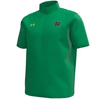 NCAA Under Armour Kelly Notre Dame Fighting Irish Motivate Quarter-Zip Short Sleeve Top
