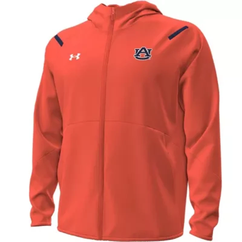 NCAA Under Armour Auburn Tigers Unstoppable Performance Fleece Hoodie Half-Zip Jacket