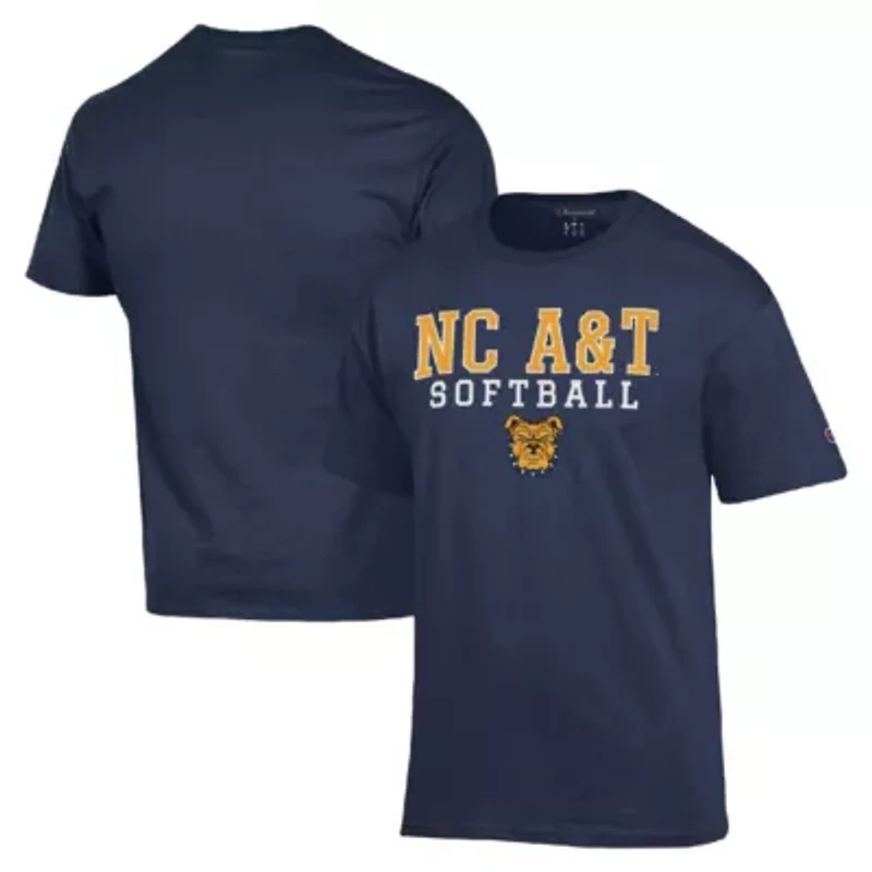 NC A&T Aggies NCAA North Carolina Stack Logo Softball Powerblend T-Shirt