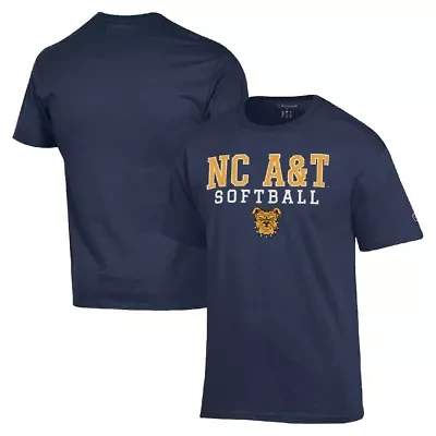 NC A&T Aggies NCAA North Carolina Stack Logo Softball Powerblend T-Shirt
