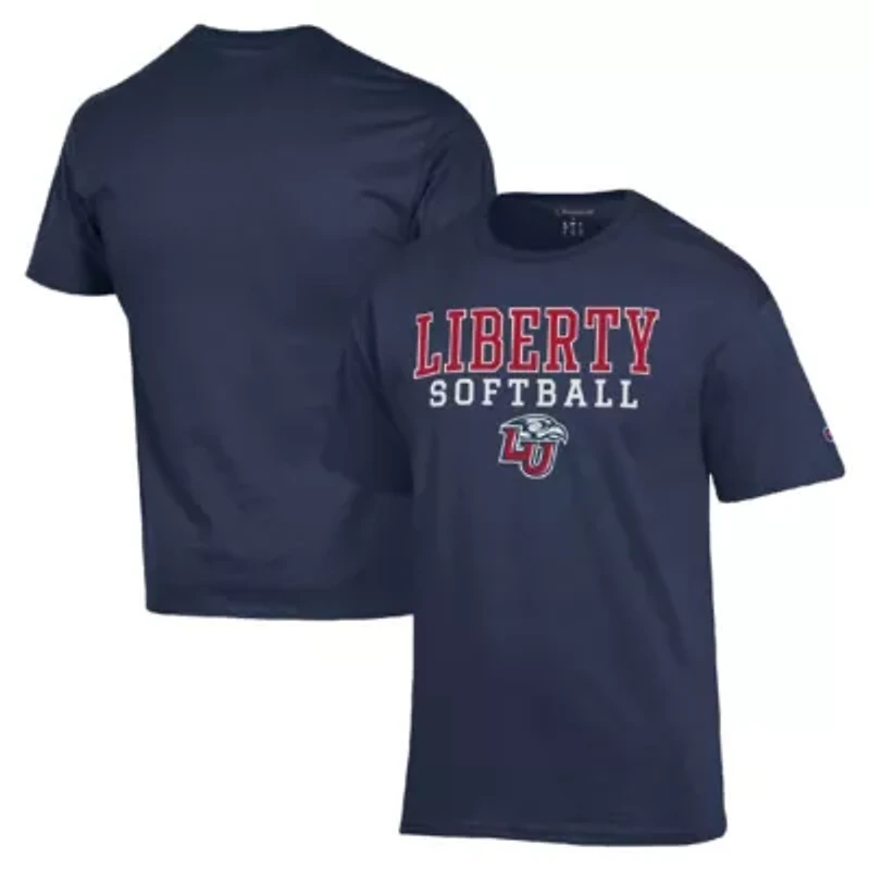 NCAA Liberty Flames Stack Logo Softball Powerblend T-Shirt