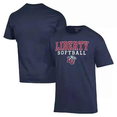 NCAA Liberty Flames Stack Logo Softball Powerblend T-Shirt
