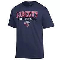 NCAA Liberty Flames Stack Logo Softball Powerblend T-Shirt