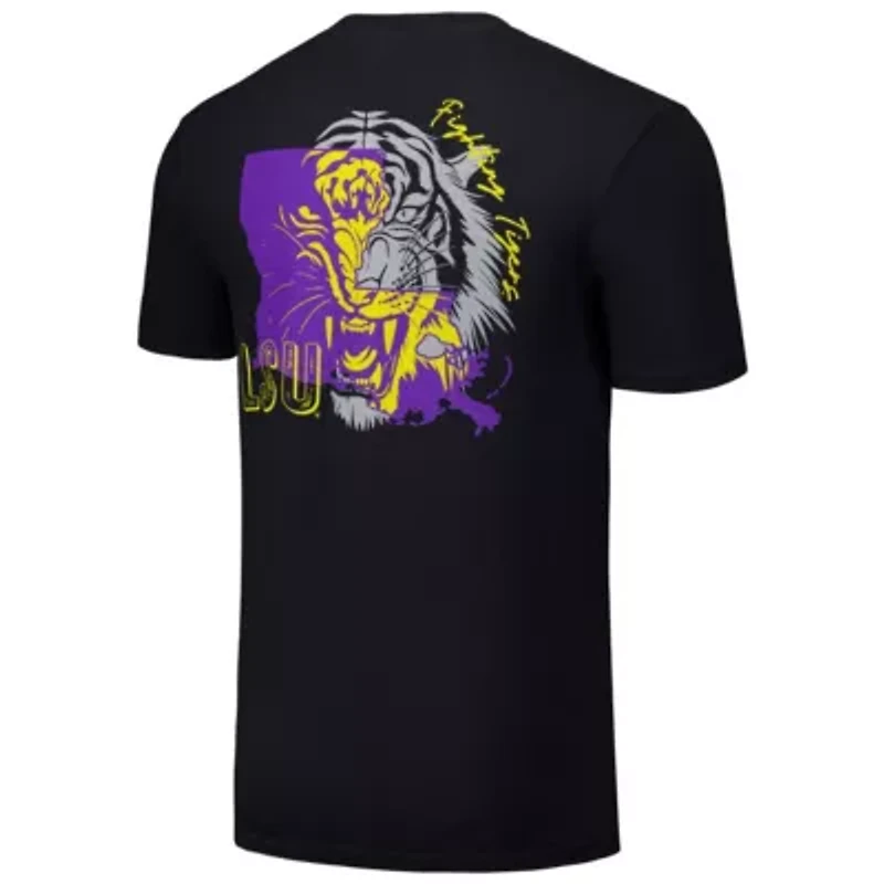 NCAA Unisex LSU Tigers Hyper Local Two Tone Mascot State T-Shirt