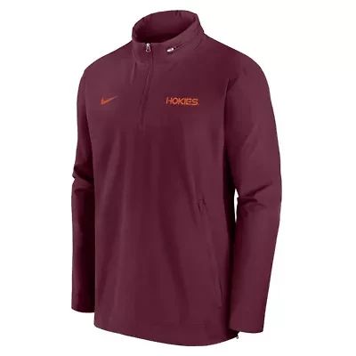 NCAA Nike Virginia Tech Hokies 2024 Sideline Coach Quarter-Zip Hoodie Jacket