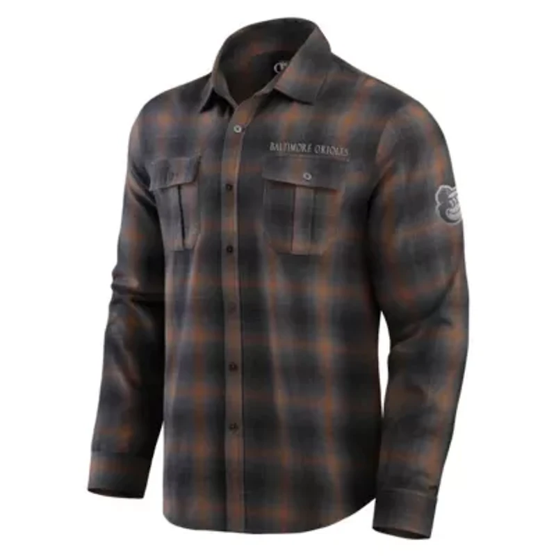 MLB Baltimore Orioles Classic Flannel Long Sleeve Button-Up Shirt